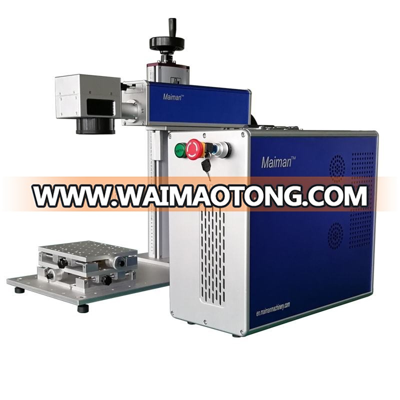 Mini fiber laser 20W fiber laser marking machine for printed circuit chip, chip,mobile phone shell,Index Chuck